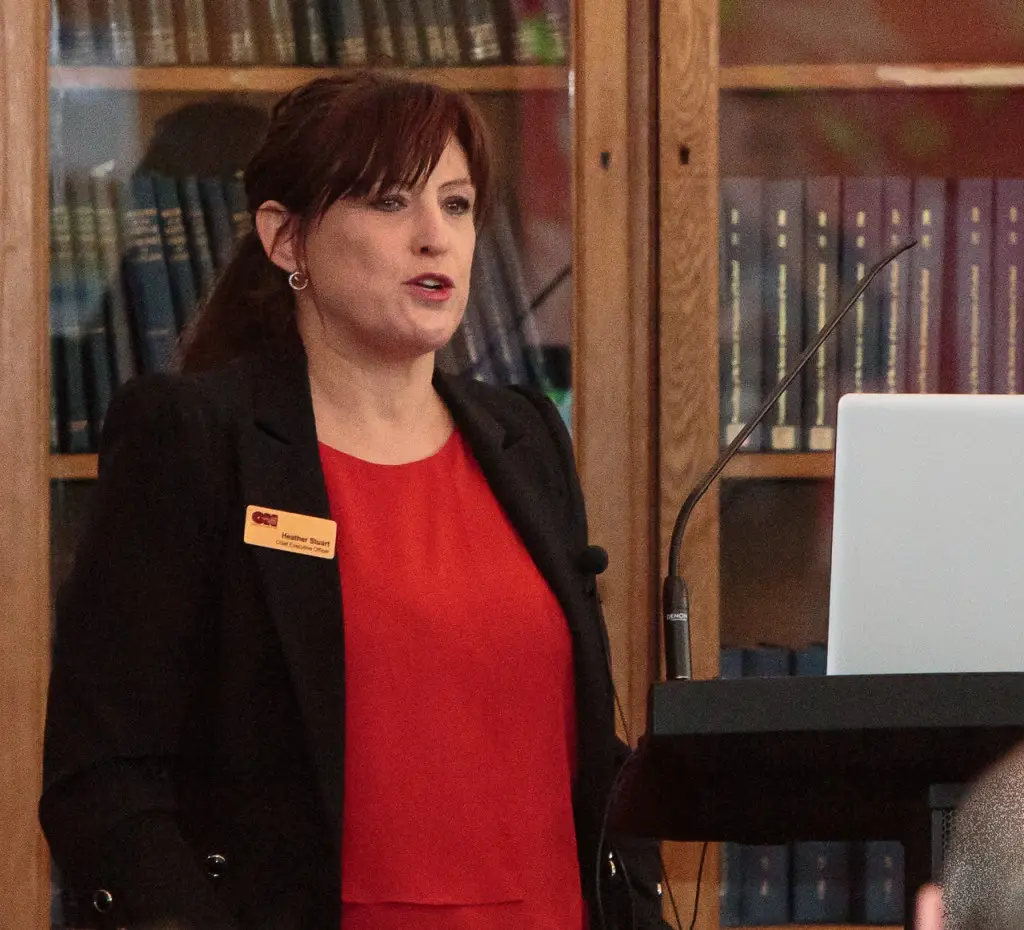 Heather Stuart, Chief Executive of Fife Cultural Trust, comperes the launch event.